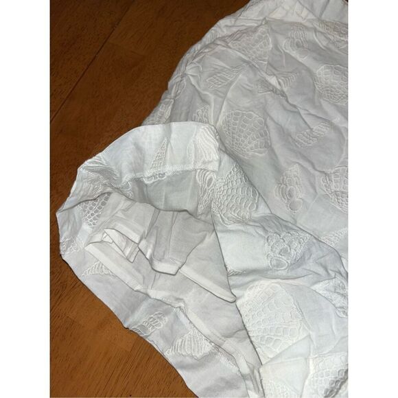 & Other Stories High Waisted Seashell Embroidered Cotton Shorts White Size 8 - Picture 4 of 7